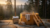 Wood Fired 4-Person to 5-Person 0-Jet Hot Tub and Ice Bath with Internal Stove Pine — Lifestyle